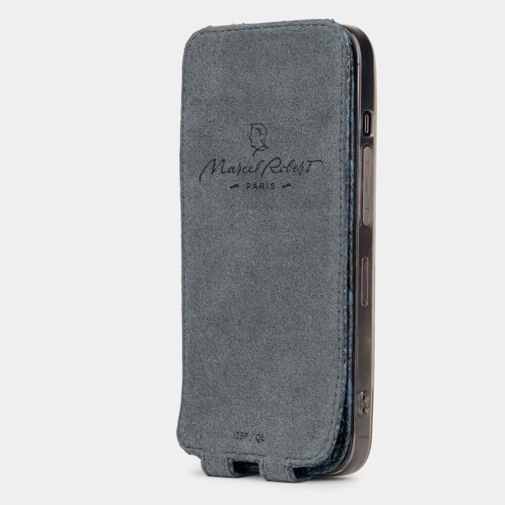 Python Leather Case iPhone 12 Pro Max Blue | Marcel Robert - 5