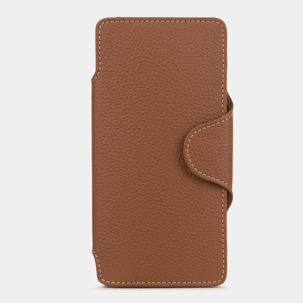 gold leather Samsung S25 Ultra wallet case with card holder and magnetic flap β main view