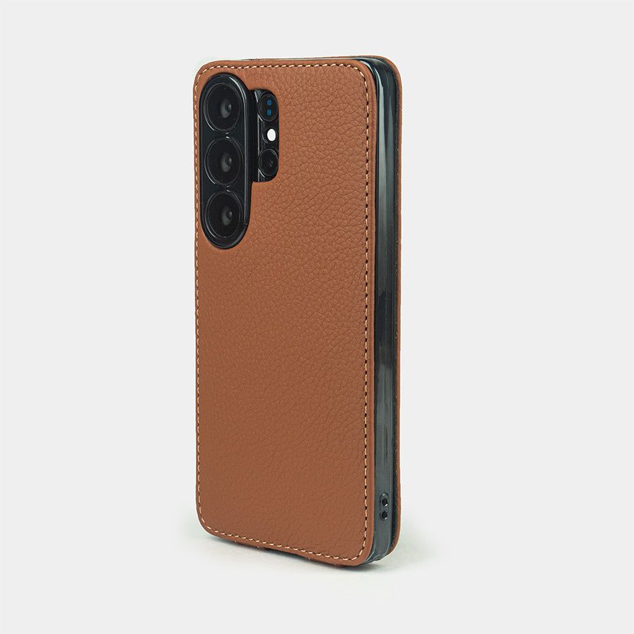 Samsung S26 Ultra gold leather flip case slim back with built-in MagSafe and precise camera cutouts