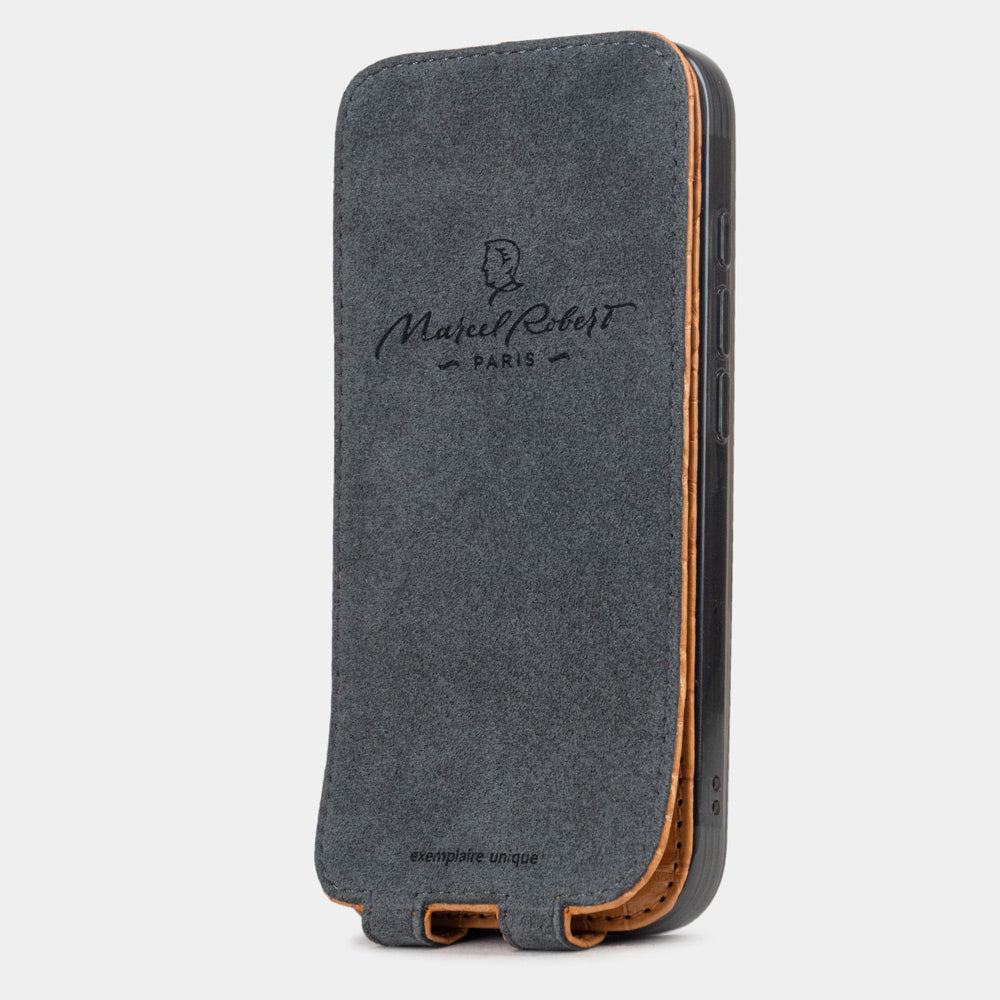 Handyhülle iPhone 16 pro alligator ocker