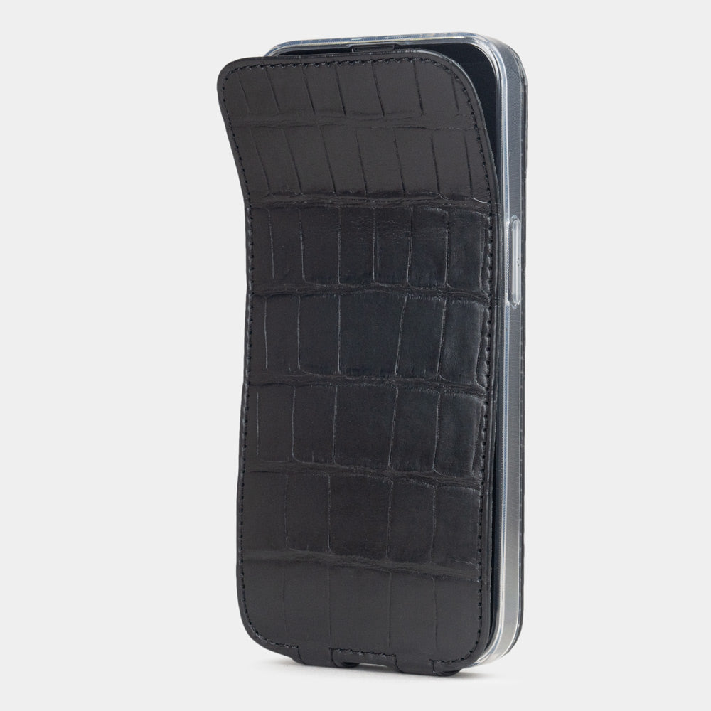 Commande Individuelle - étui iPhone 16e alligator noir