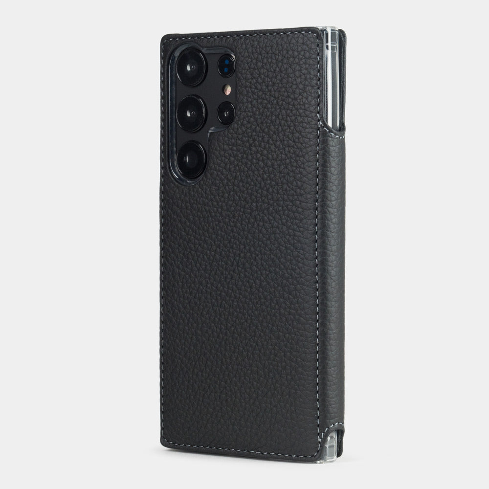 Samsung S23 Ultra case wallet leather black