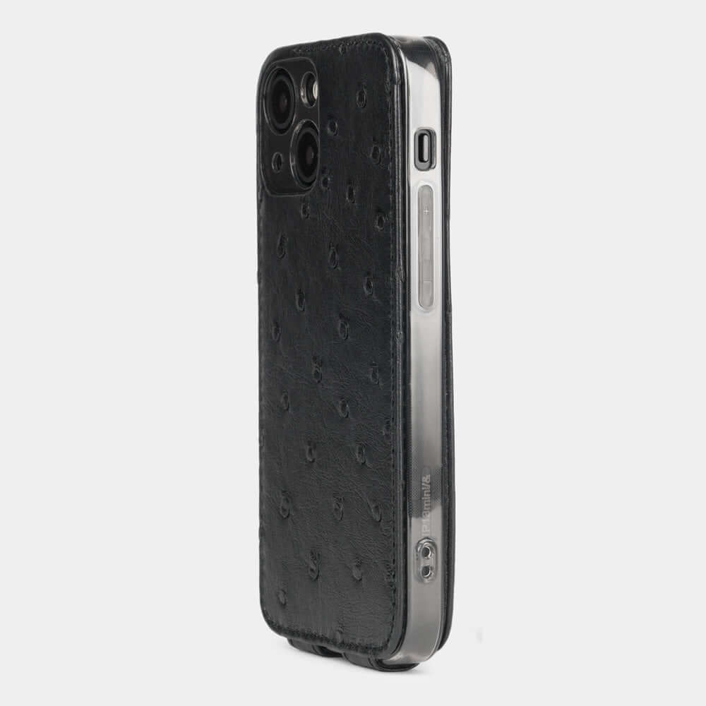Ostrich Leather Case iPhone 13 Pro Black | Marcel Robert - 3