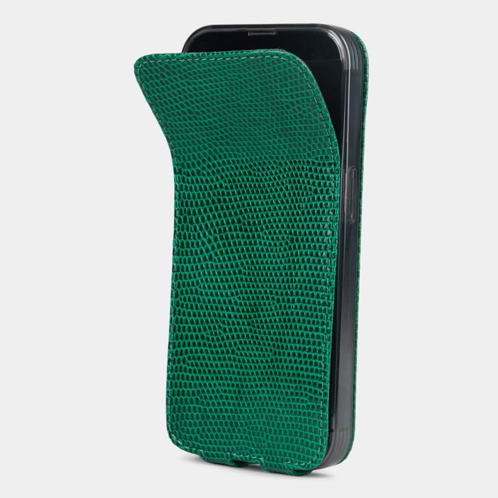 Handcrafted Lizard Case iPhone 14 Pro Green | Marcel Robert - 4