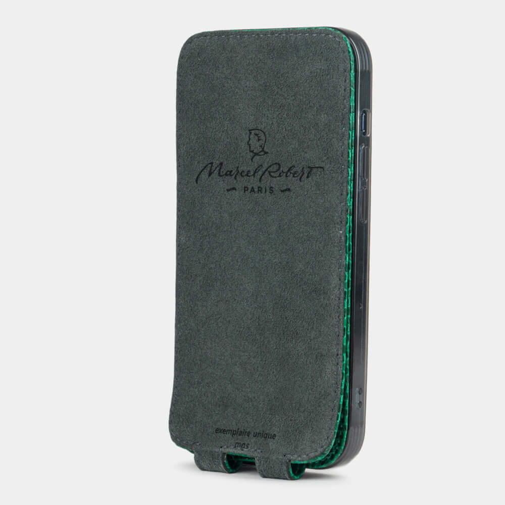 Handcrafted Lizard Case iPhone 14 Pro Green | Marcel Robert - 6