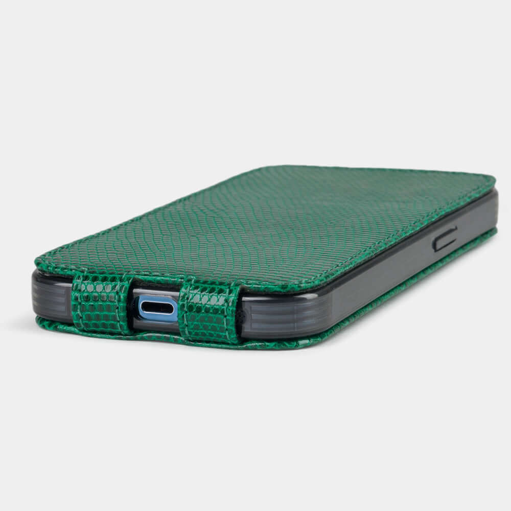 Handcrafted Lizard Case iPhone 14 Pro Green | Marcel Robert - 7