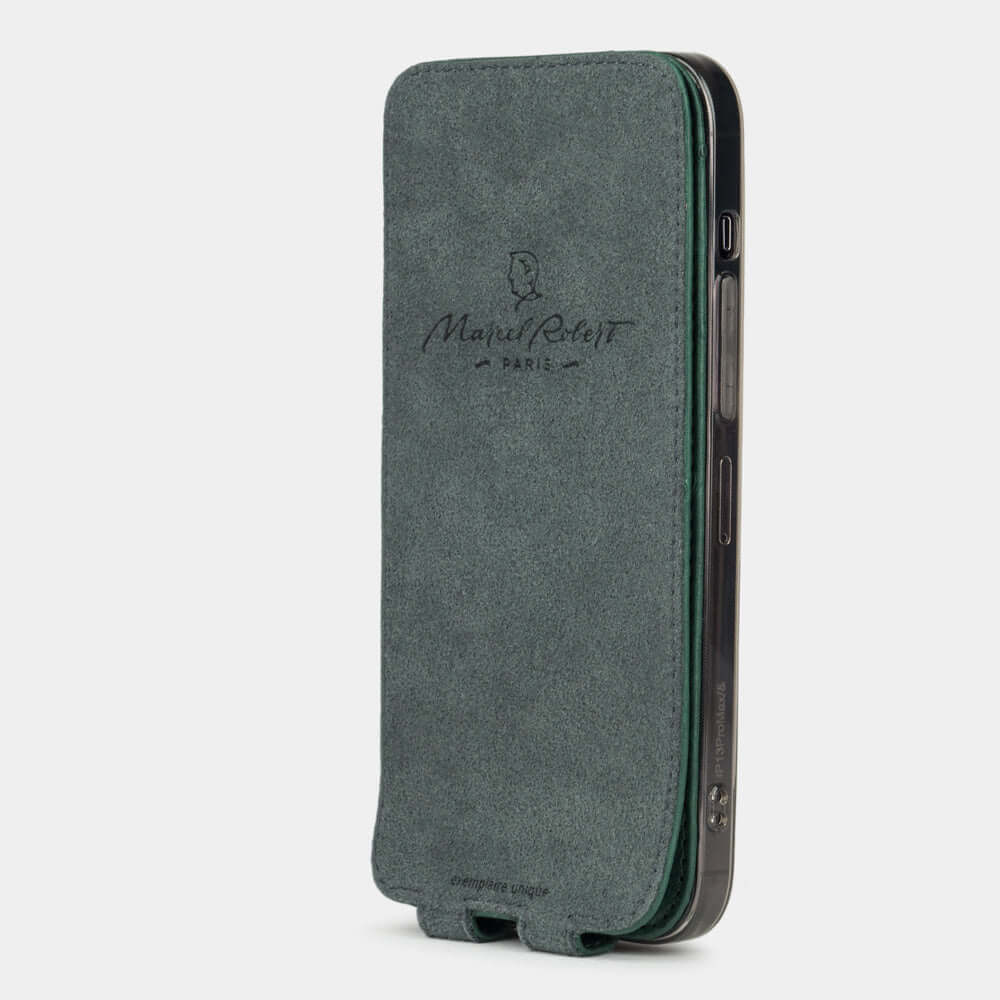 Premium Ostrich Case iPhone 13 mini Green | Marcel Robert - 2
