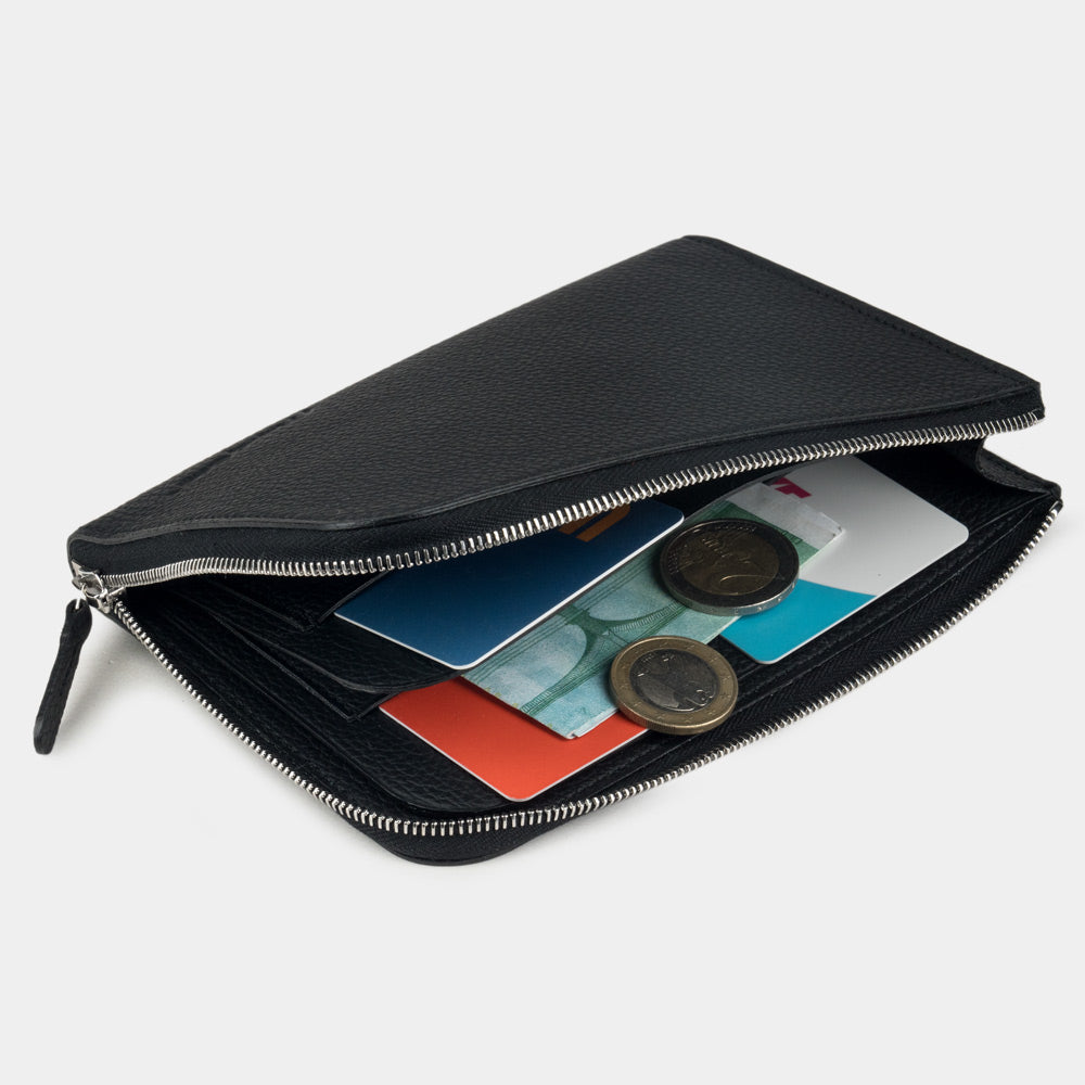 Minimalistic Leather Wallet Pon-Aven Black | Marcel Robert - 4