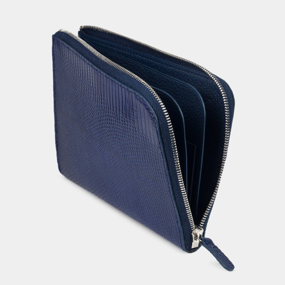 Minimalistic Wallet "Pont-Aven" Lizard Blue | Marcel Robert - 1