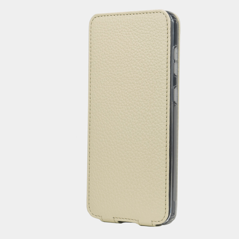 Premium Leather Flip Case Galaxy S23 Cream | Marcel Robert - 1