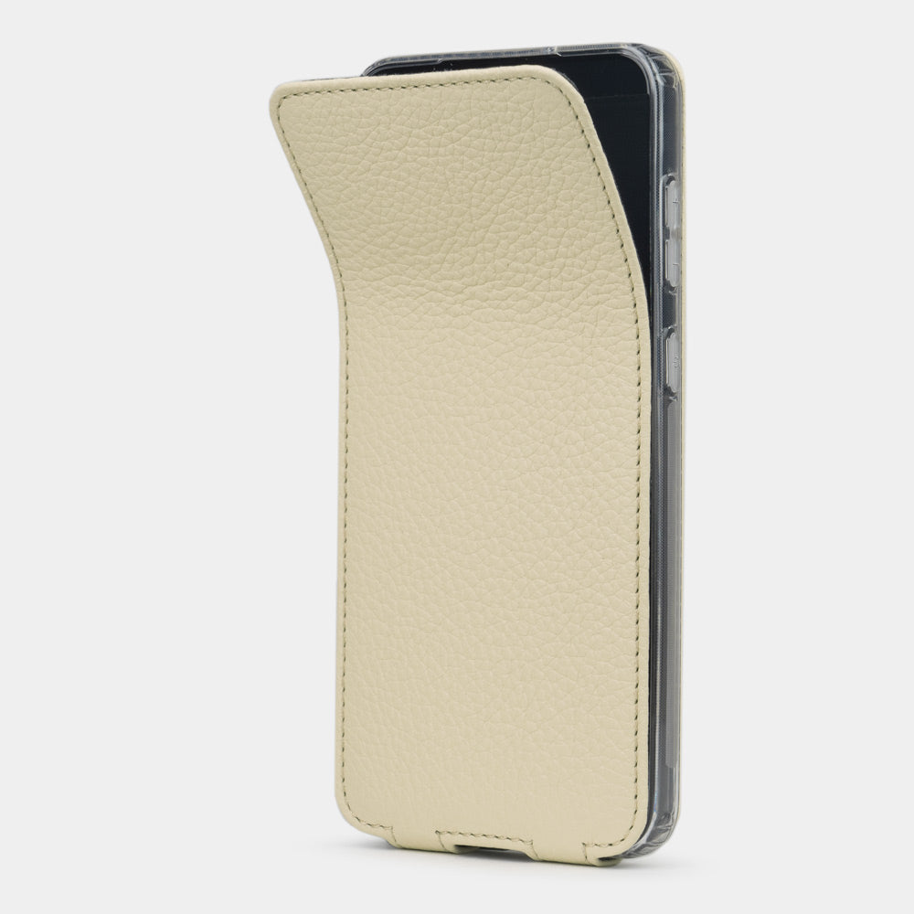 Premium Leather Flip Case Galaxy S23 Cream | Marcel Robert - 2