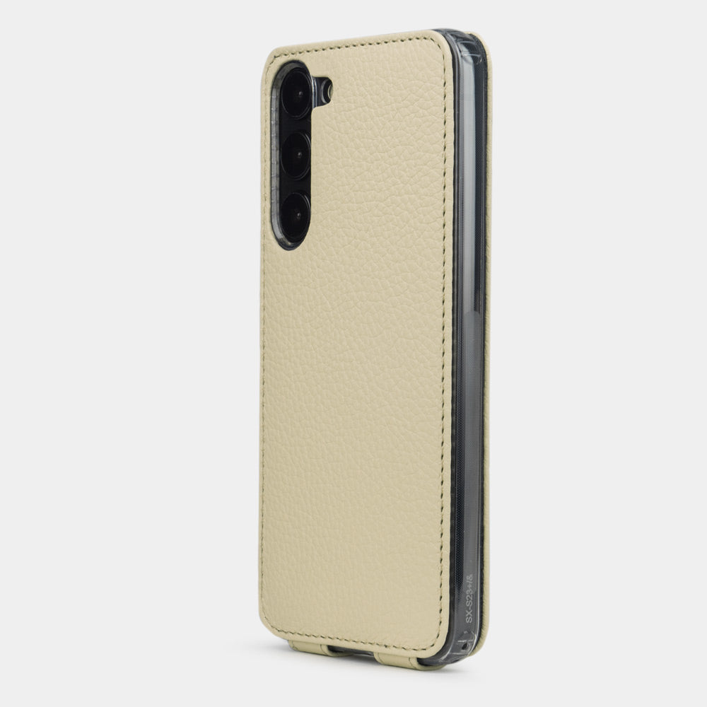 Premium Leather Flip Case Galaxy S23 Cream | Marcel Robert - 4