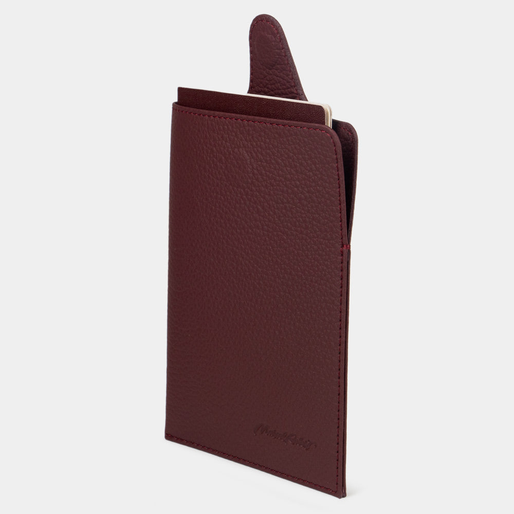Leather Passport Holder London Bordeaux
