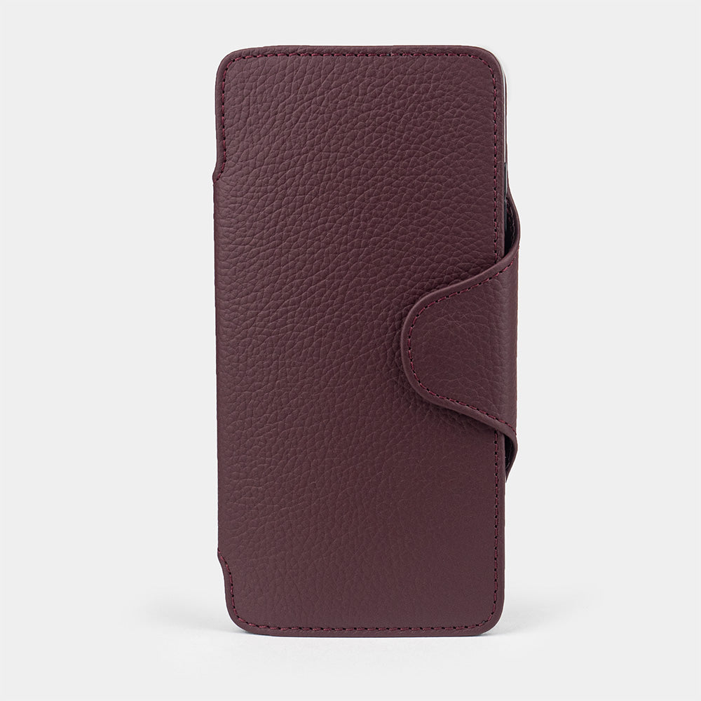 bordeaux leather Samsung S26 Ultra wallet case with card holder and magnetic flap