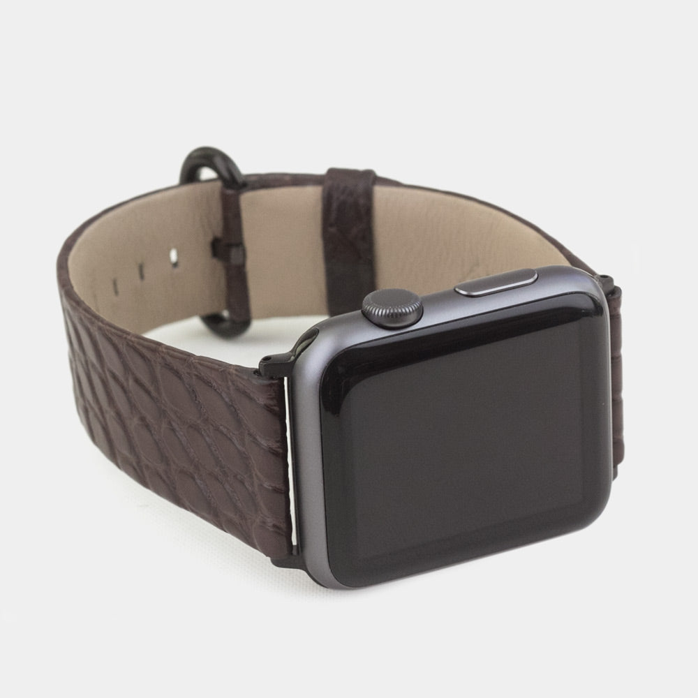 strap apple watch 45 / 46mm alligator chocolate