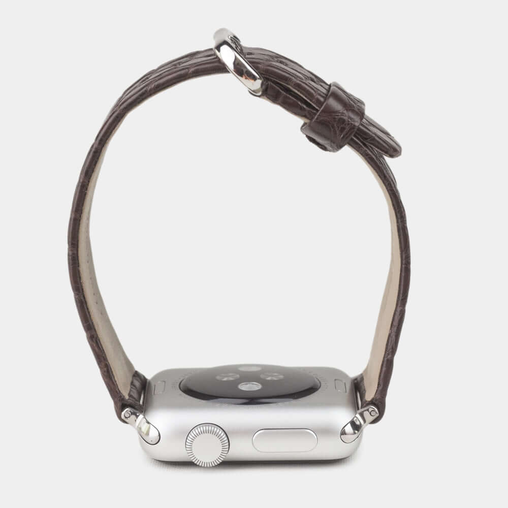 Alligator Matte Strap Apple Watch 45/46mm Brown | Marcel Robert - 3