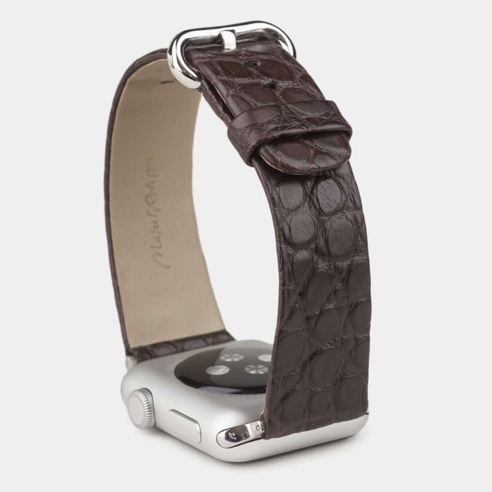 Alligator Matte Strap Apple Watch 45/46mm Brown | Marcel Robert - 4