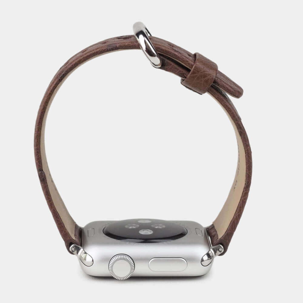 Ostrich Strap Apple Watch 45/46mm Brown | Marcel Robert - 4