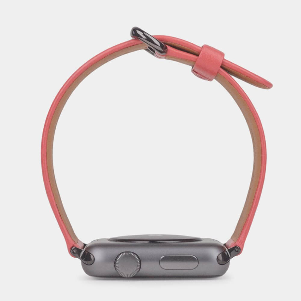 Calfskin Strap Apple Watch 45/46mm Red Coral | Marcel Robert - 10