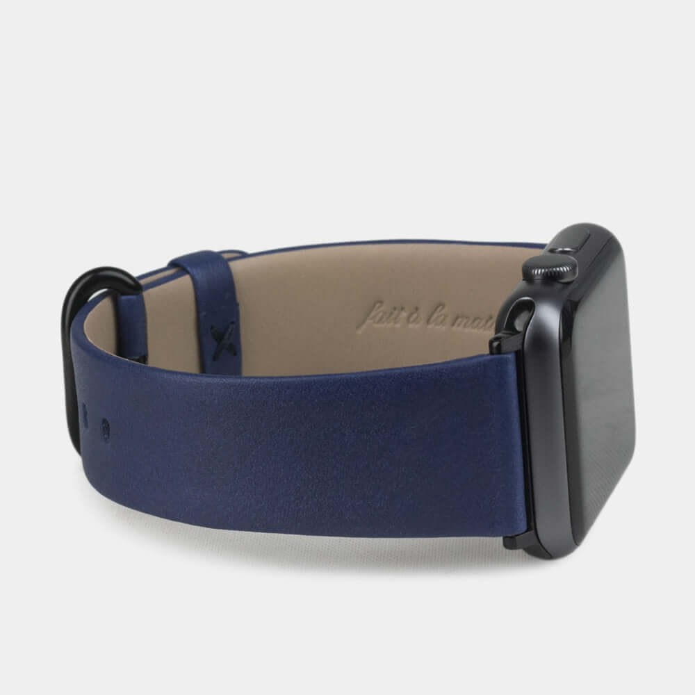Leather Strap Apple Watch 45/46mm Royal Blue | Marcel Robert - 6