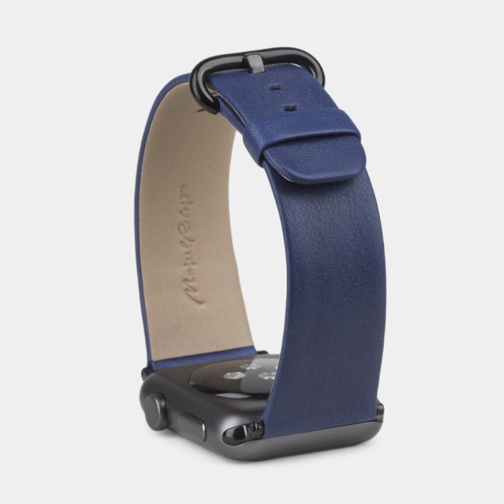 bracelet cuir Apple Watch 41 / 42mm bleu royal