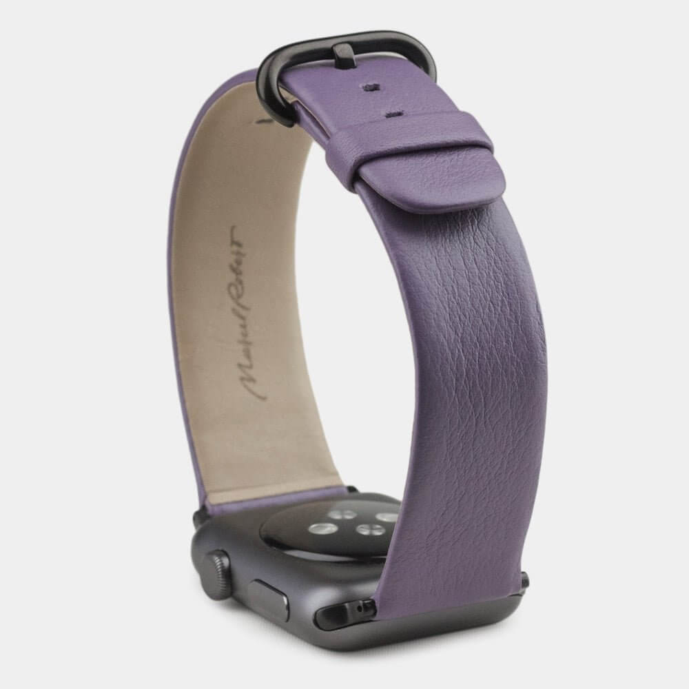 Calfskin Strap Apple Watch 45/46mm Violet | Marcel Robert - 10
