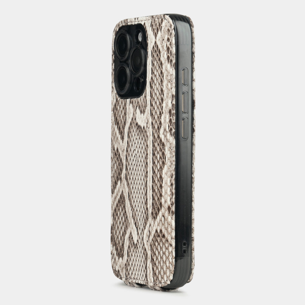 coque iPhone 16 pro python naturel