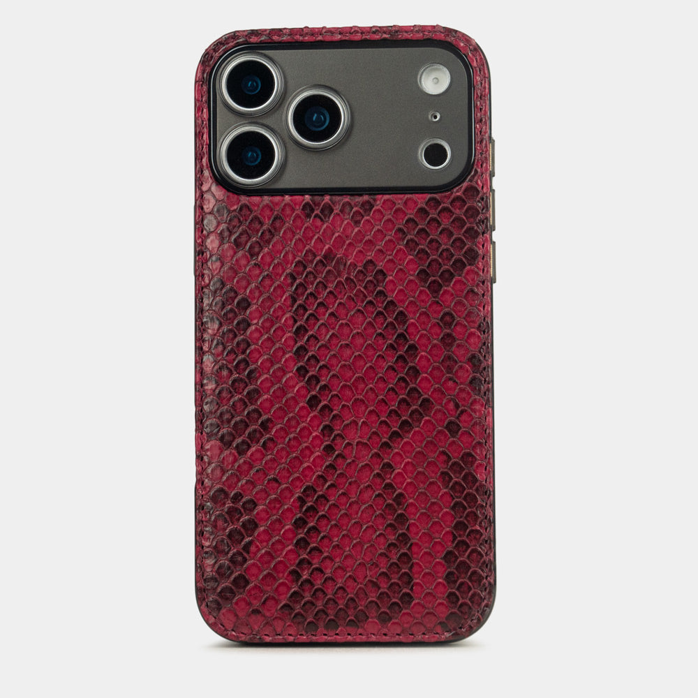 Custodia cover iPhone 17 Pro pitone bordeaux