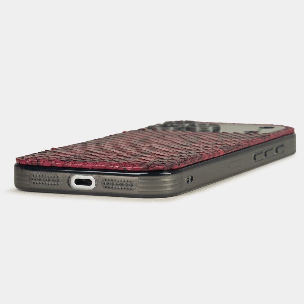 Custodia cover iPhone 17 Pro pitone bordeaux