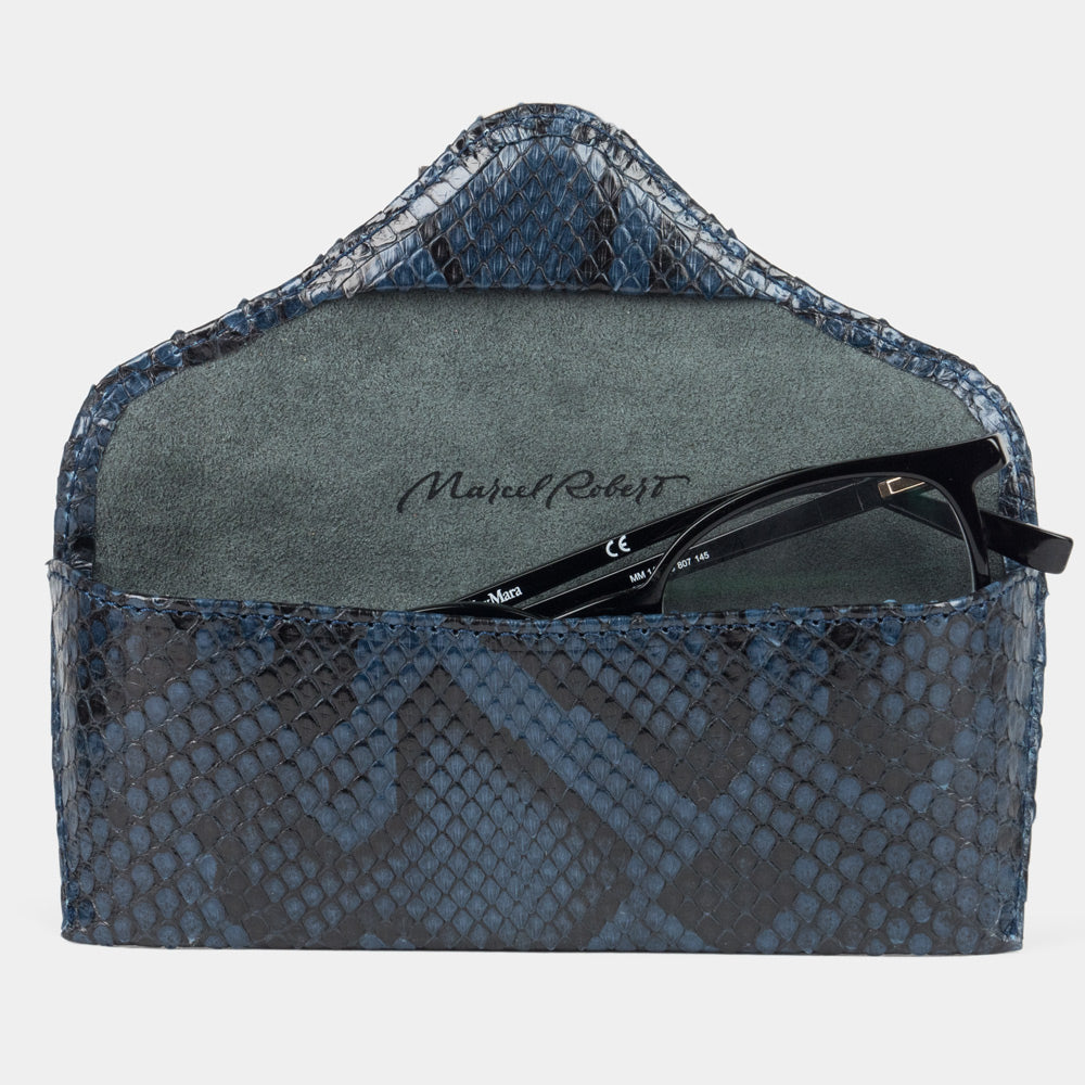 Brillenetui Casual Python Blau