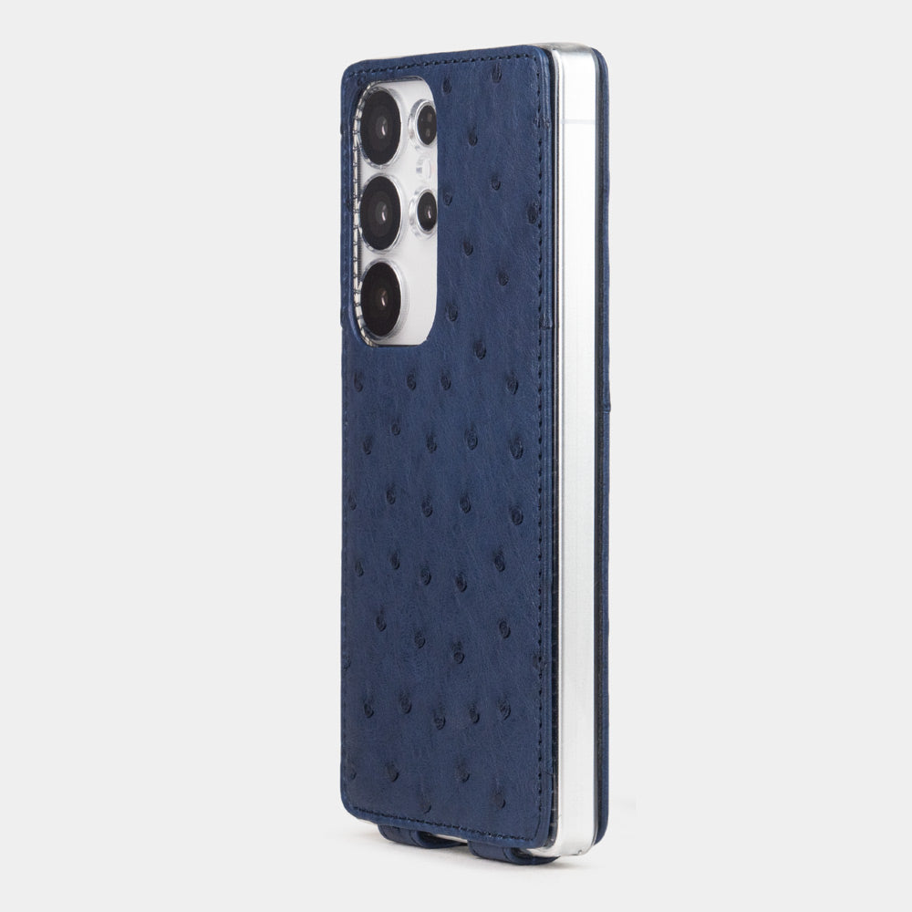 Samsung Galaxy S25 ultra case genuine ostrich blue