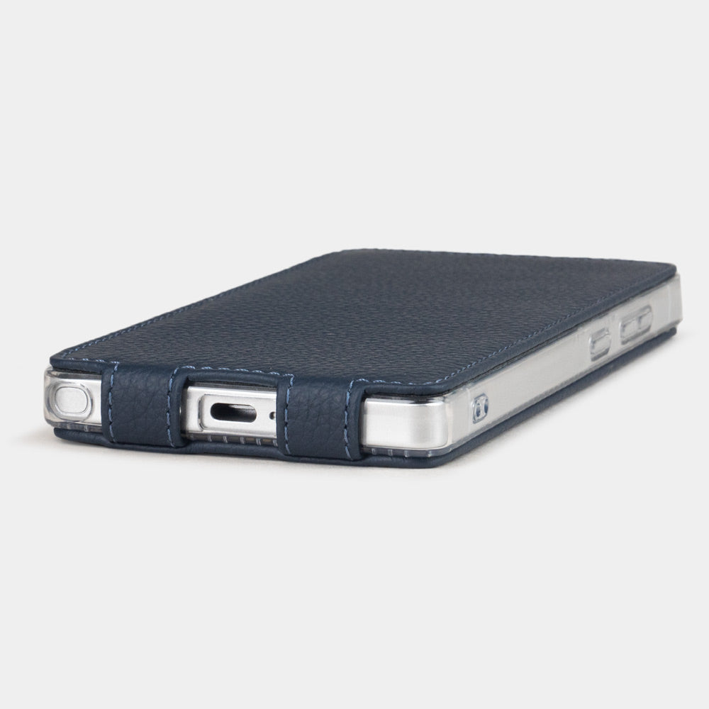 blue leather flip case Samsung S26 Ultra slim with open charging port