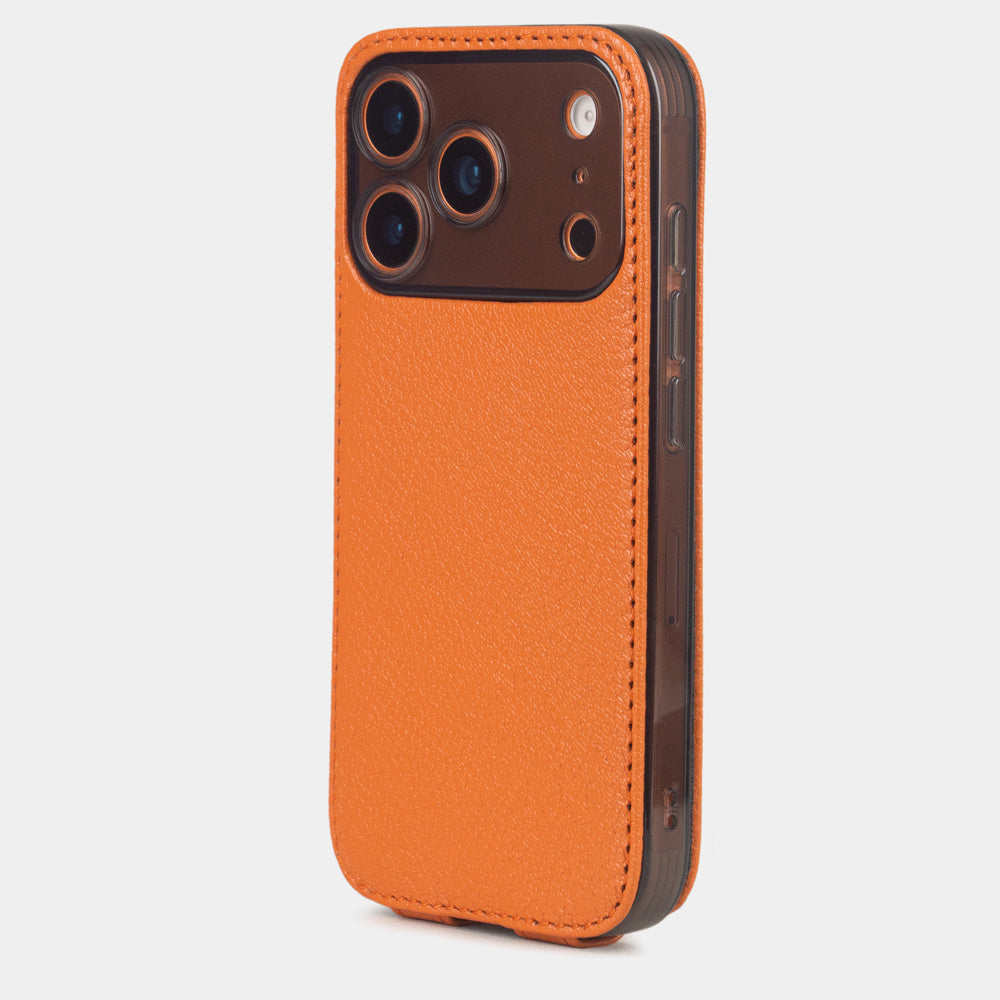 Orange Goat Case iPhone 17 Pro Max orange - view from camera side and how the lenses are efficiently protected 