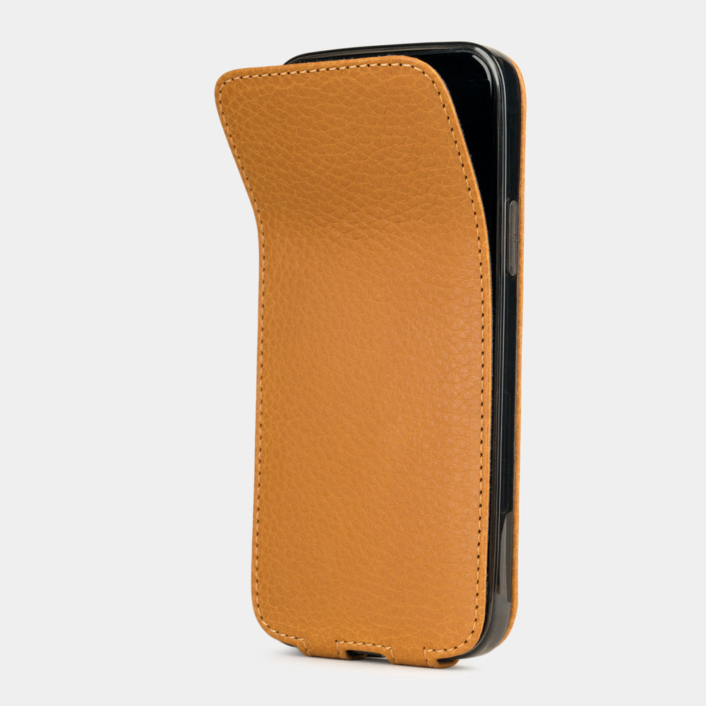 etui cuir iPhone 12 mini ocre