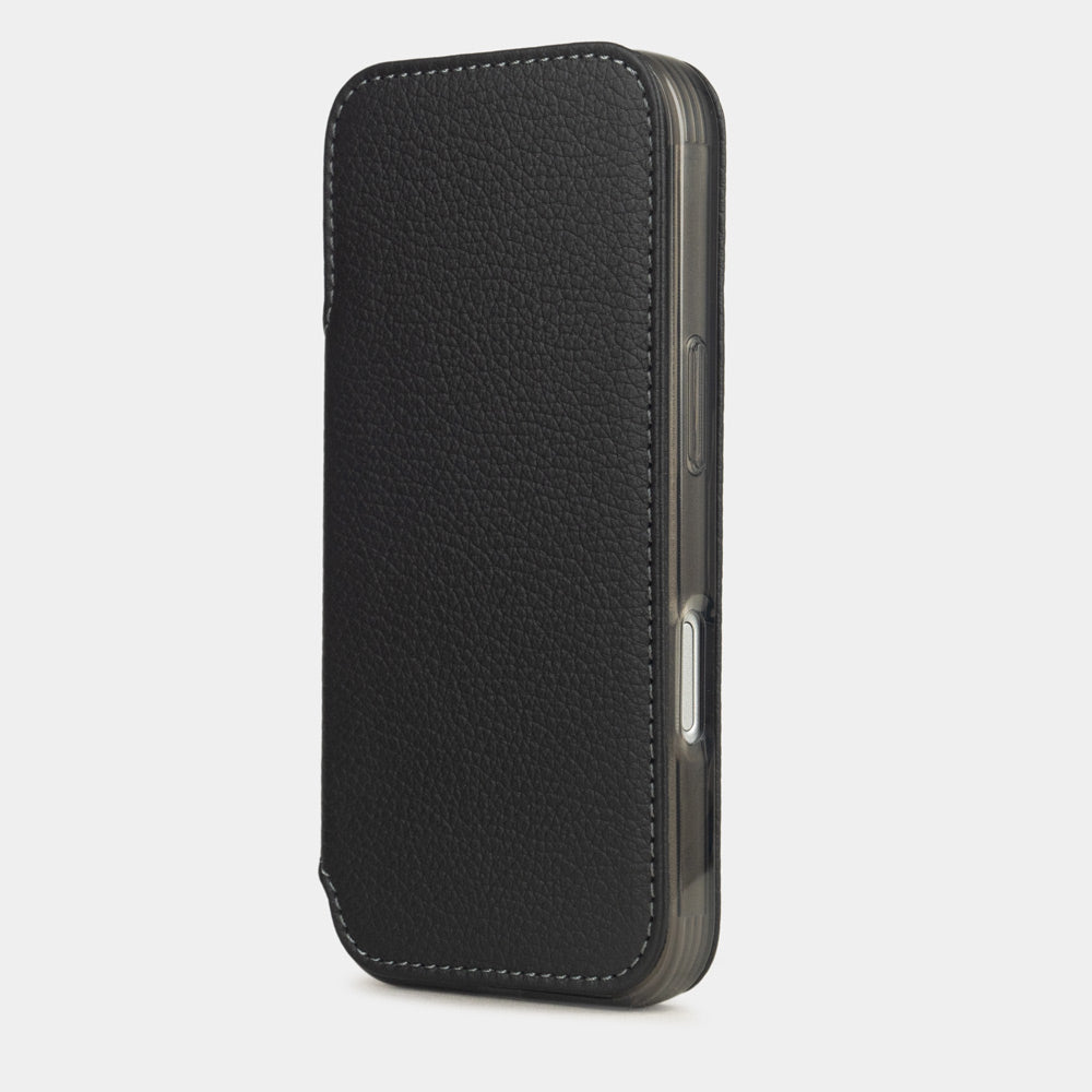 iPhone 17 Pro Max folio case - black French leather MagSafe