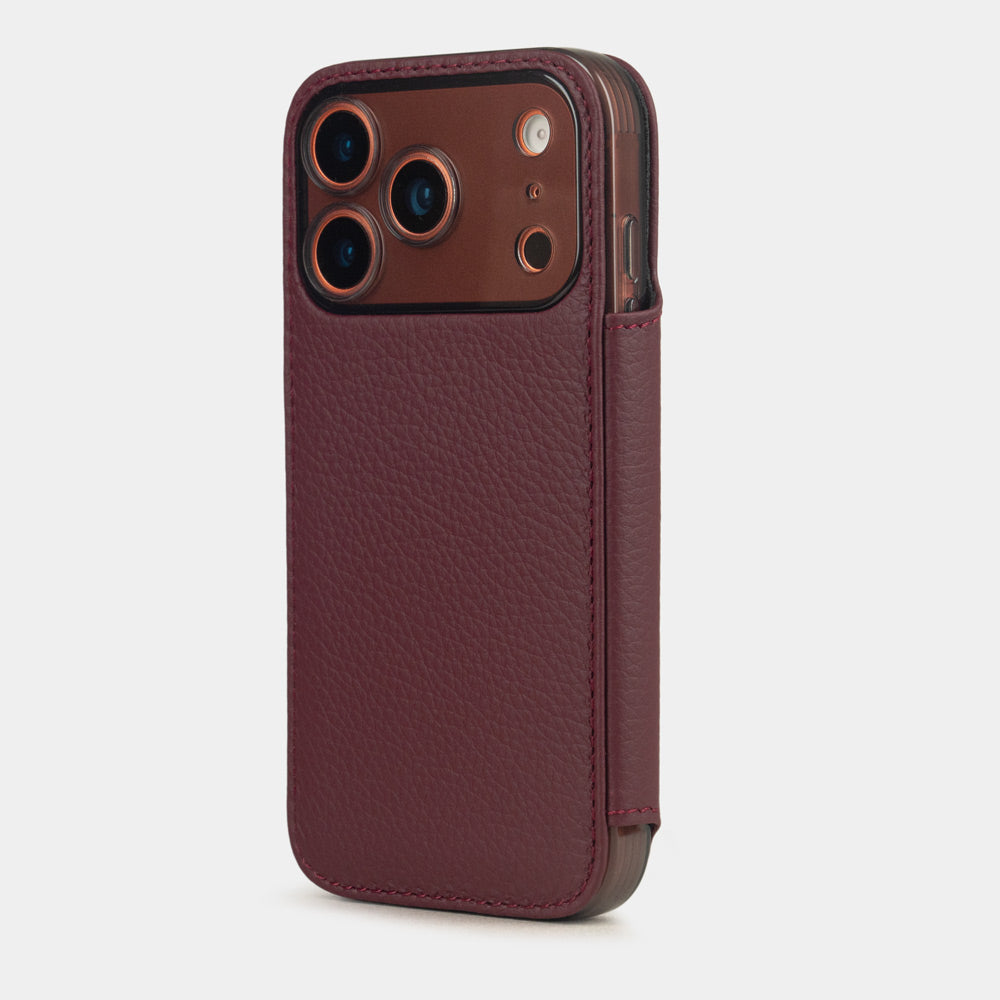 coque folio iPhone 17 Pro Max bordeaux