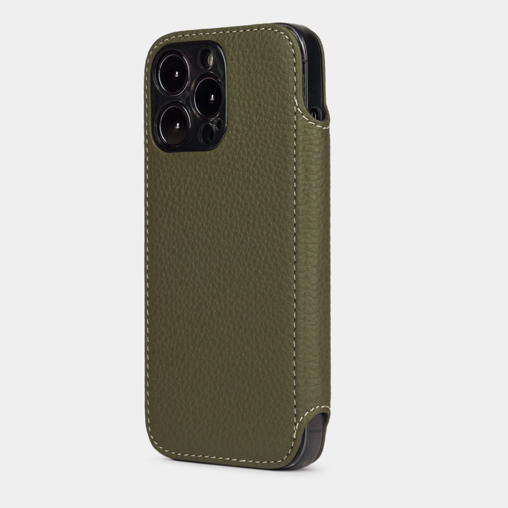 Filio case iPhone 13 mini Calfskin leather Green