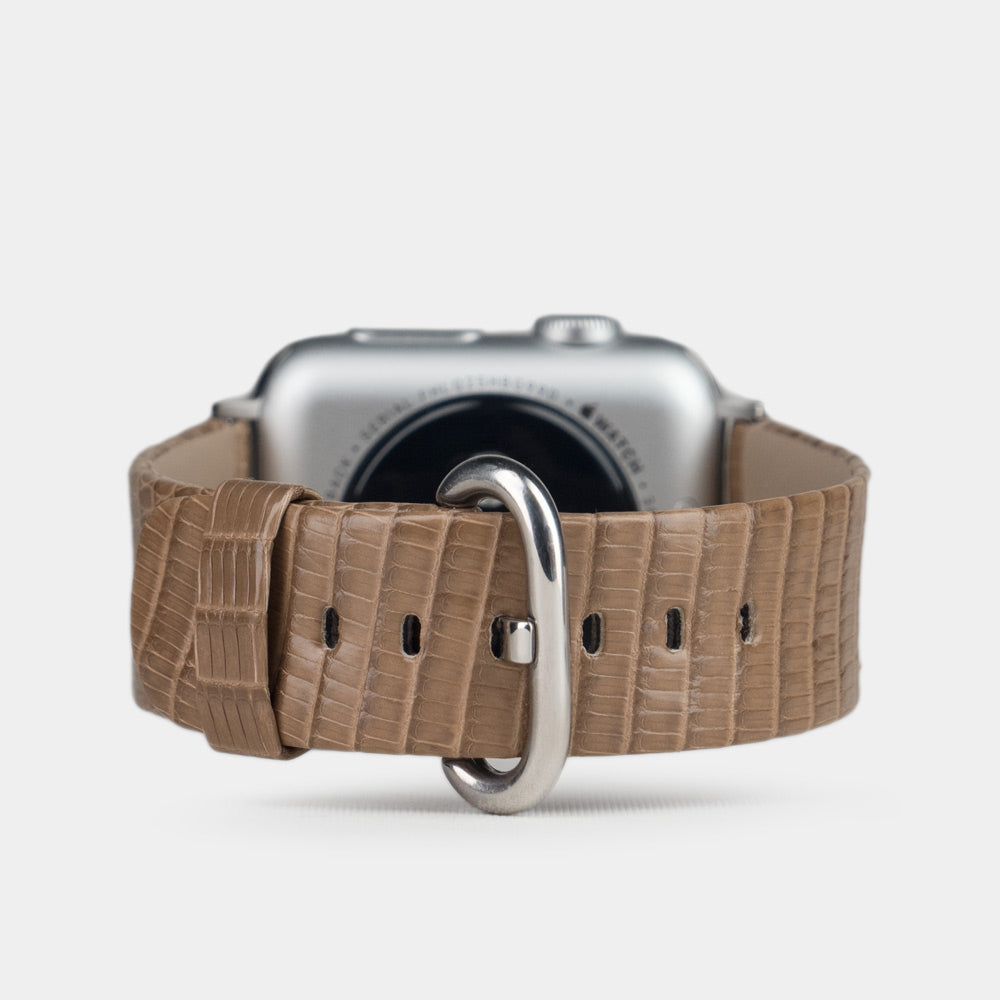 gold lzard strap apple watch steel adapters and buckle main image