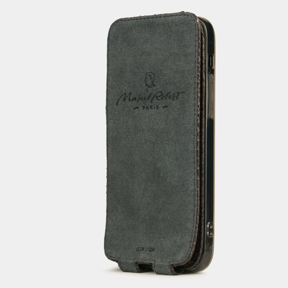 iPhone 12 Pro Max Hülle aus Pythonleder mit Klappcover