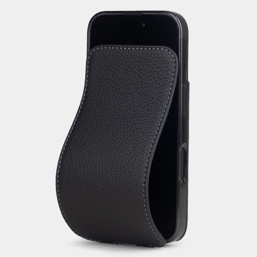 case iphone 17 premium calfskin leather black | main image