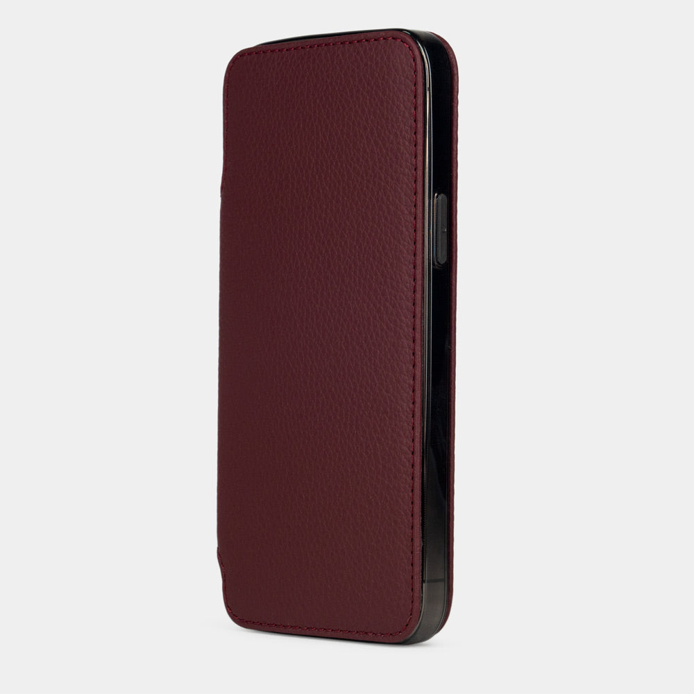 folio case iphone 17 premium calfskin leather bordeaux | main image