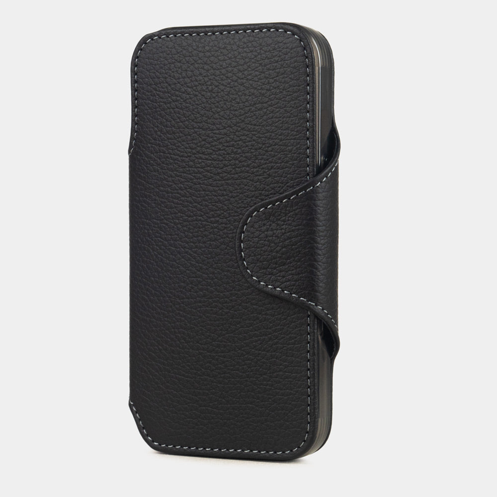 iPhone 17 Pro Max Black Calfskin Wallet Case – MagSafe