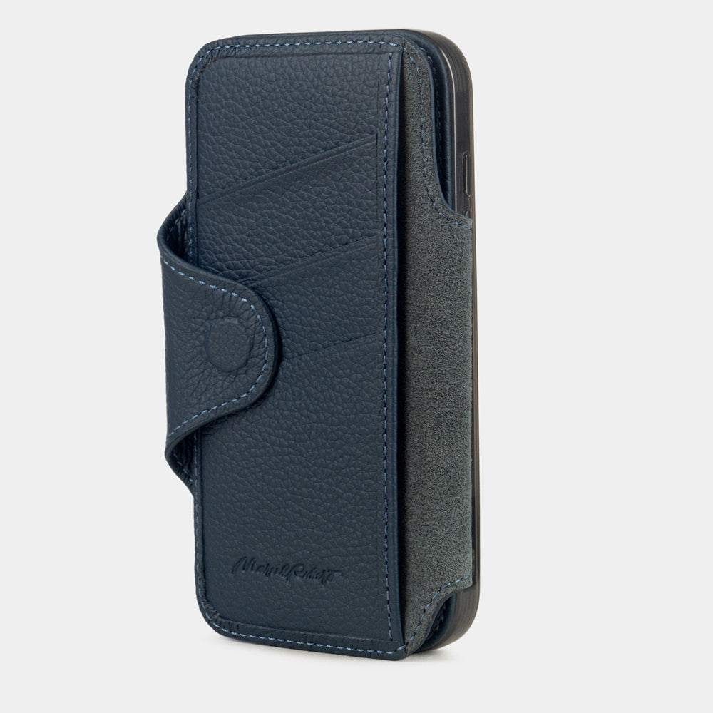 iPhone 17 Pro Max Black Calfskin Wallet Case – MagSafe