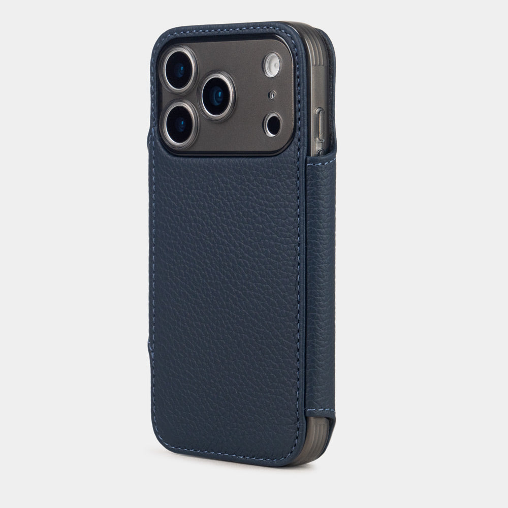 iPhone 17 Pro Max Black Calfskin Wallet Case – MagSafe