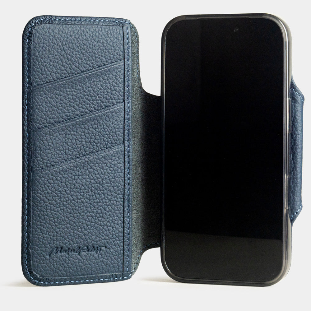 iPhone 17 Pro Max Black Calfskin Wallet Case – MagSafe