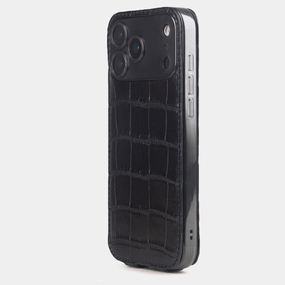 iPhone 17 Pro Max black crocodile case - MagSafe & magnetic cover