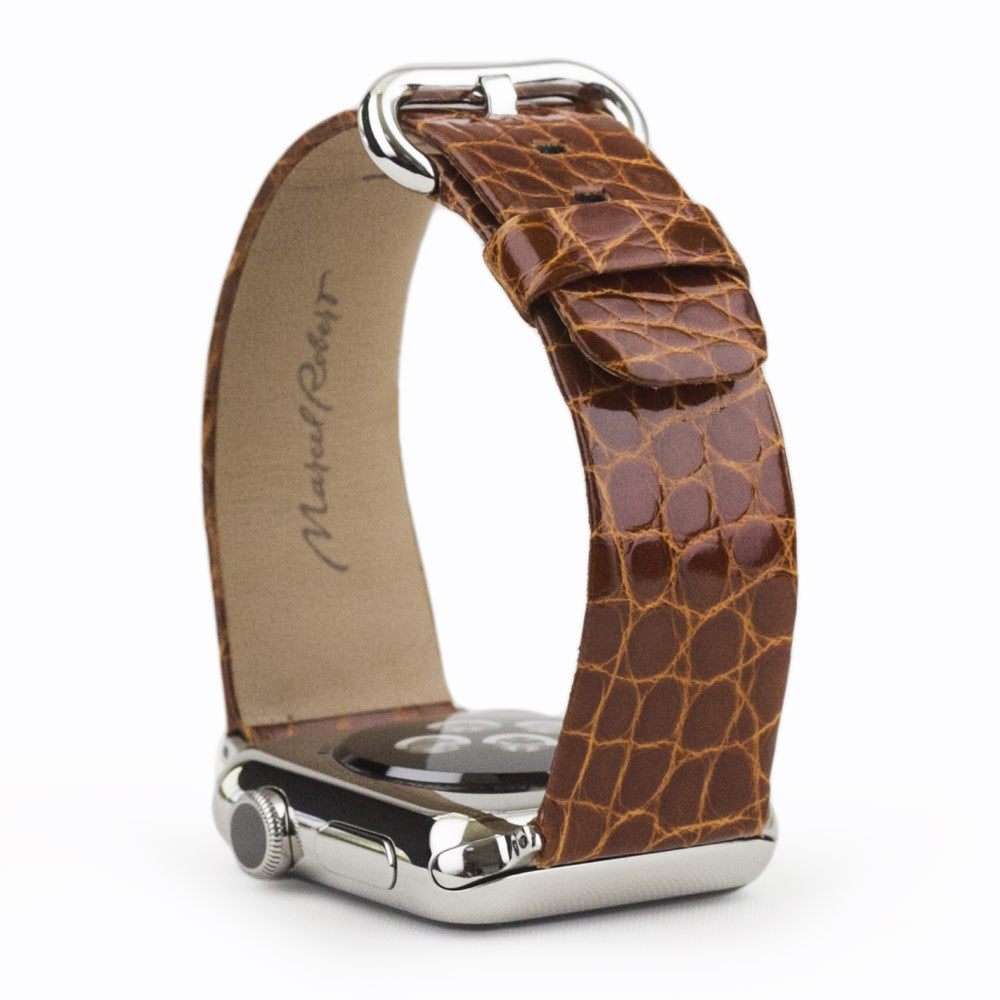 Armband Apple Watch Serie 10 Alligator Gold