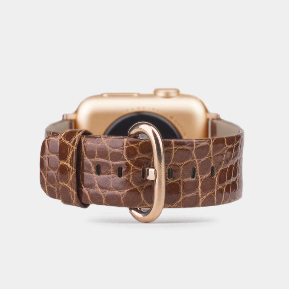 Armband Apple Watch Serie 10 Alligator Gold