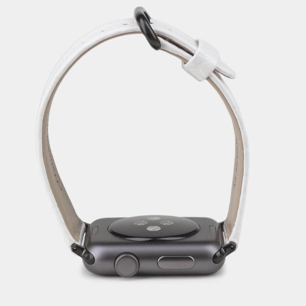 Alligator Matte Strap Apple Watch 45/46mm White | Marcel Robert - 11