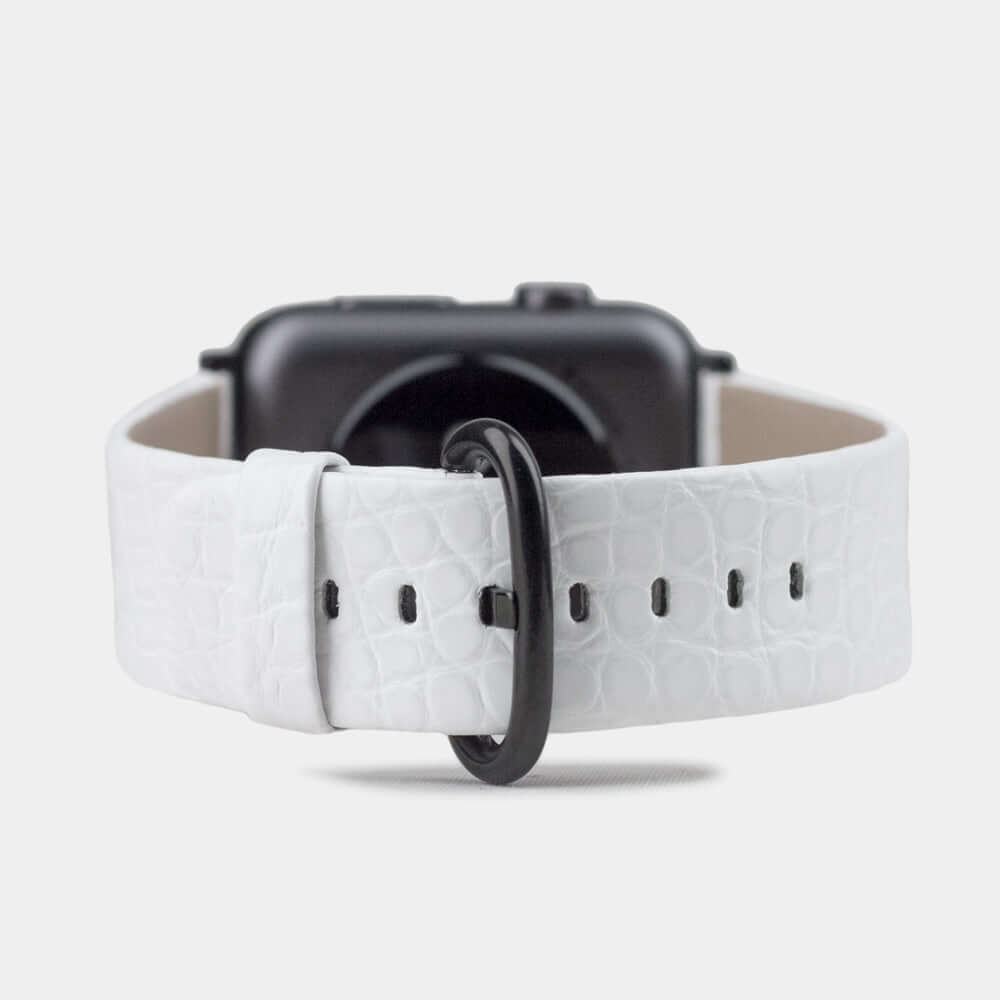 Alligator Matte Strap Apple Watch 45/46mm White | Marcel Robert - 4